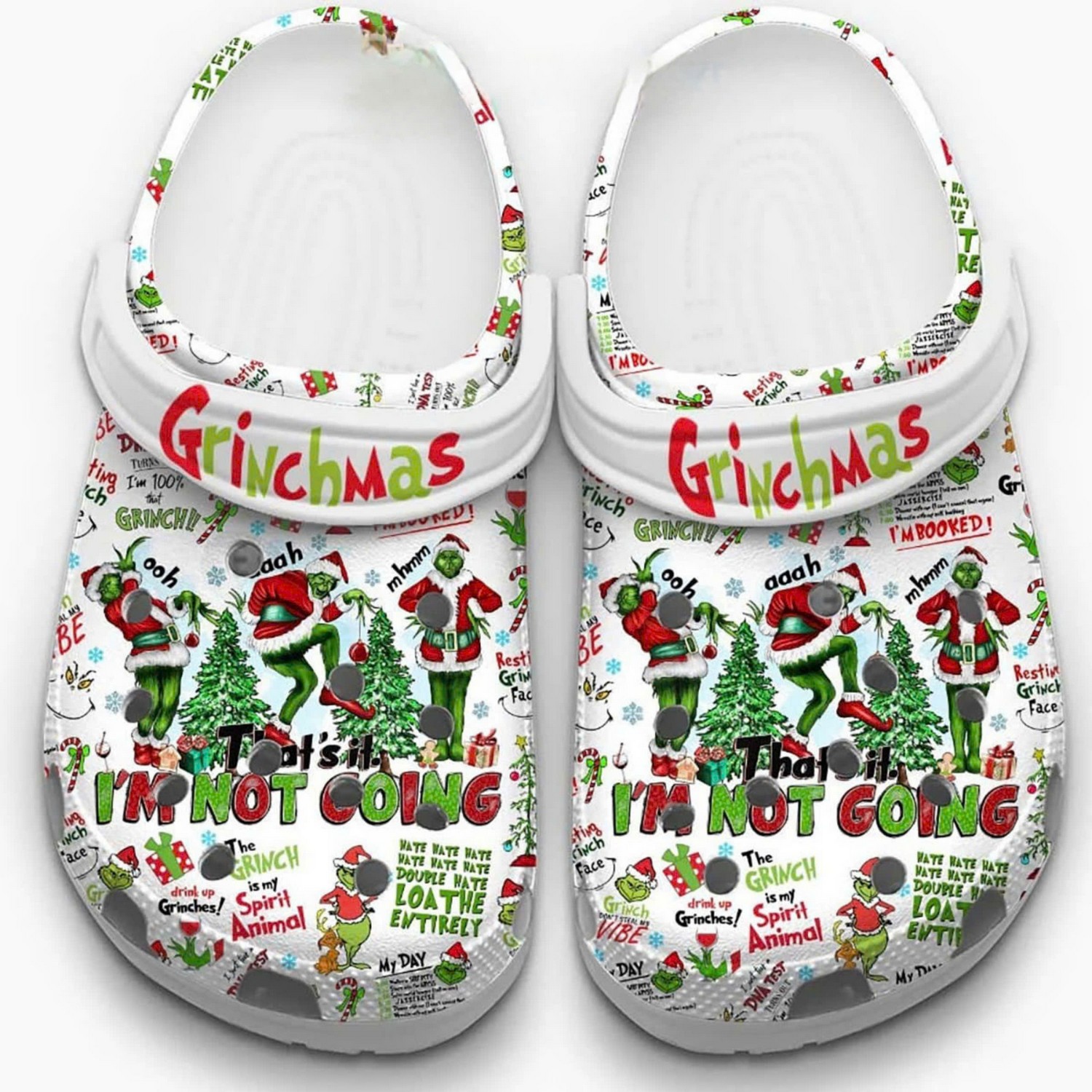 The Grinch Movie Christmas Crocs Crocband Clogs Shoes Comfortable For Men Women and Kids