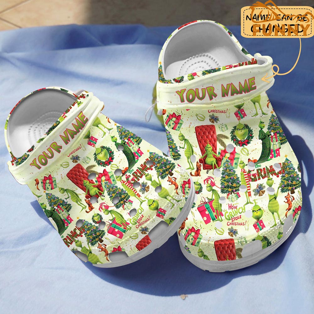 The Grinch Movie Christmas Crocs Crocband Clogs Shoes Comfortable For Men Women and Kids