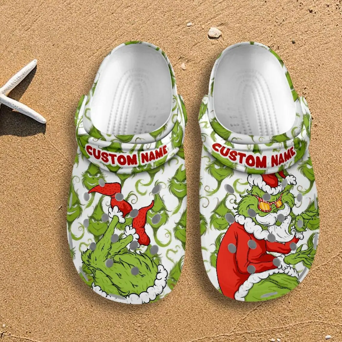 The Grinch Movie Christmas Crocs Crocband Clogs Shoes Comfortable For Men Women and Kids