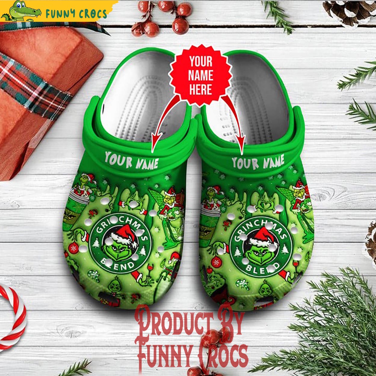 The Grinch Movie Christmas Crocs Crocband Clogs Shoes Comfortable For Men Women and Kids