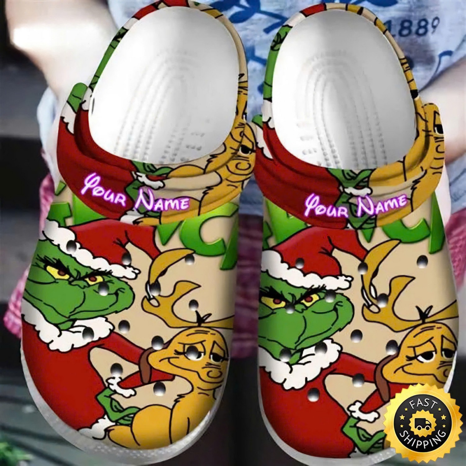 The Grinch Movie Christmas Crocs Crocband Clogs Shoes Comfortable For Men Women and Kids
