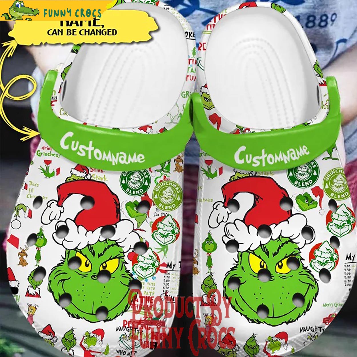 The Grinch Movie Christmas Crocs Crocband Clogs Shoes Comfortable For Men Women and Kids