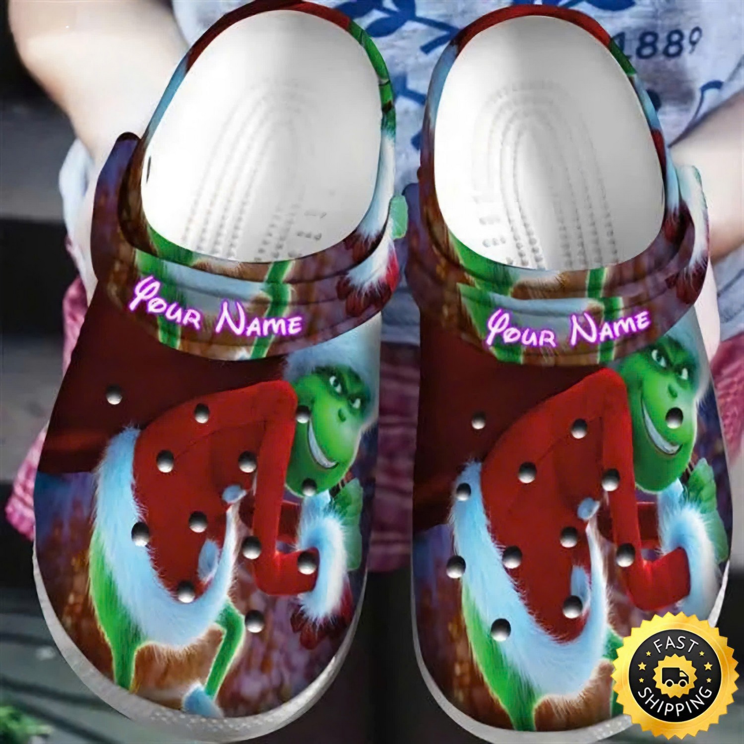 The Grinch Movie Christmas Crocs Crocband Clogs Shoes Comfortable For Men Women and Kids