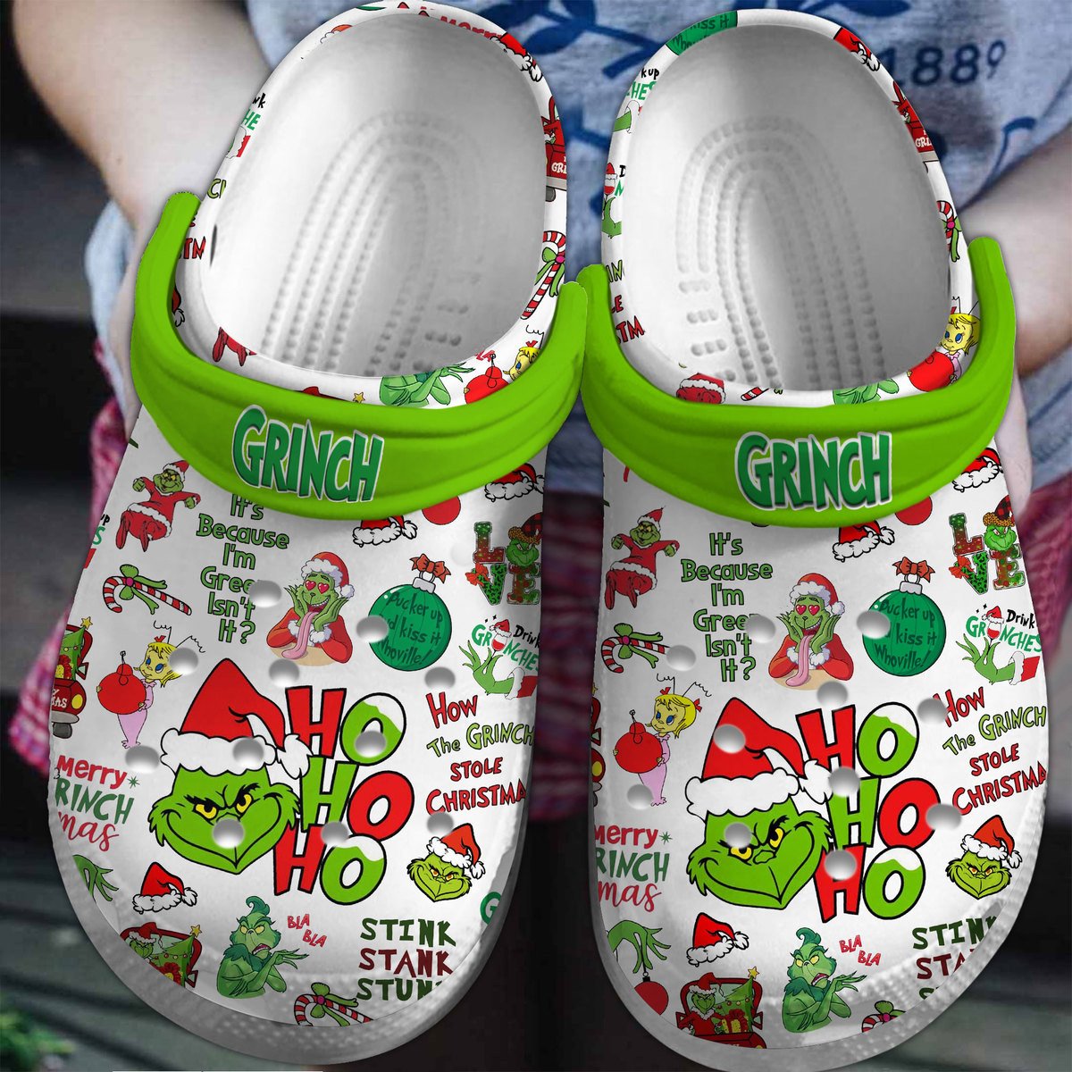 The Grinch Movie Crocs Crocband Clogs Shoes Comfortable For Men Women and Kids