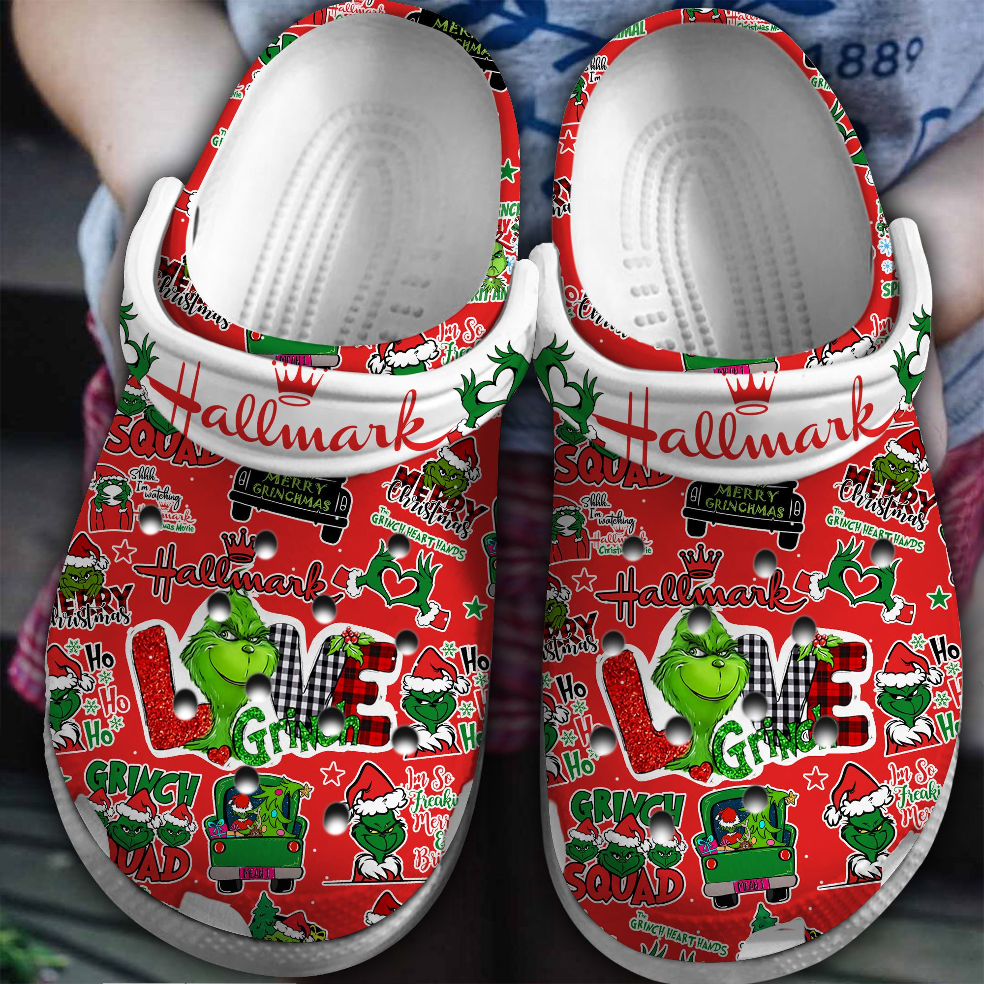 The Grinch Movie Crocs Crocband Clogs Shoes Comfortable For Men Women and Kids