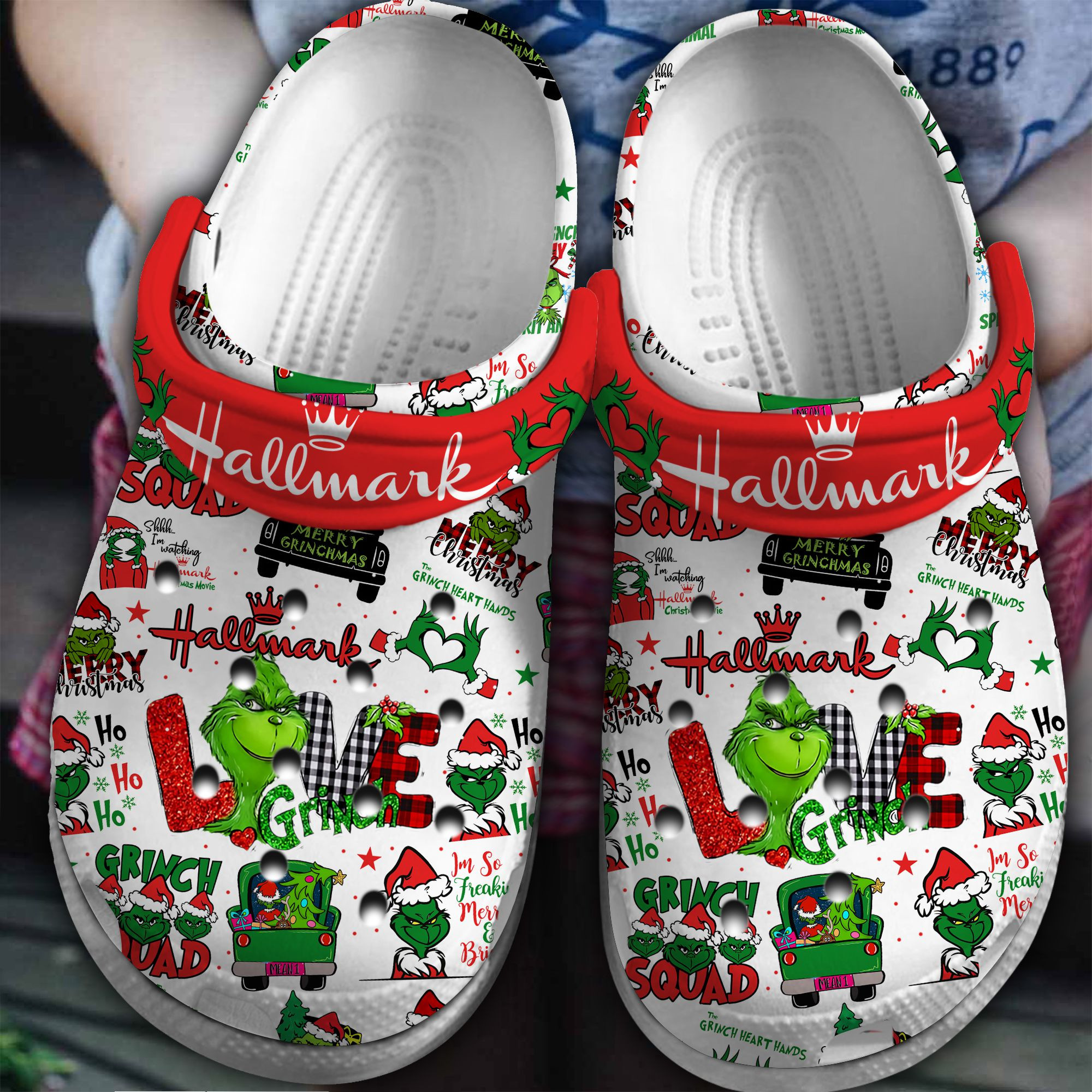The Grinch Movie Crocs Crocband Clogs Shoes Comfortable For Men Women and Kids