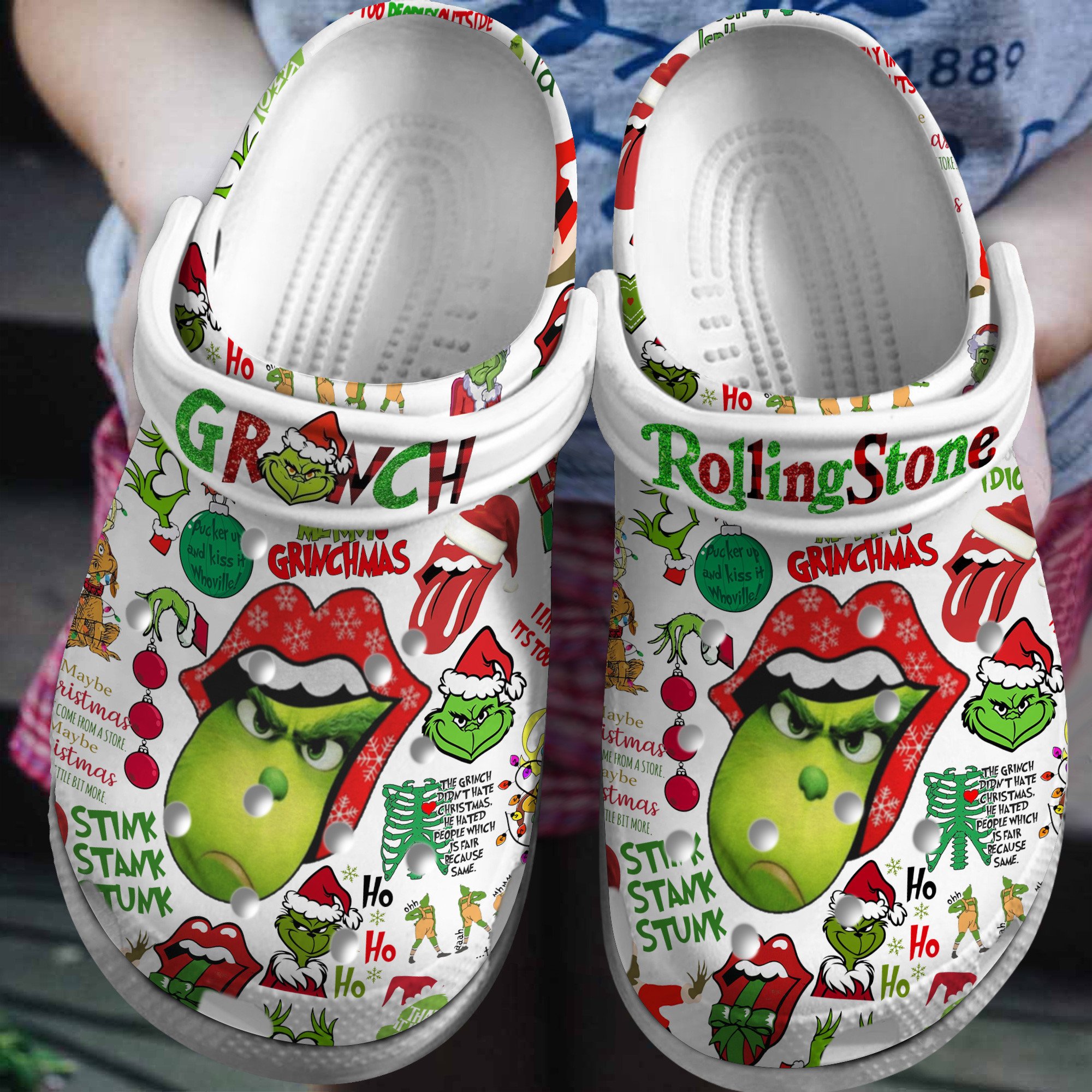 The Grinch Movie Crocs Crocband Clogs Shoes Comfortable For Men Women and Kids