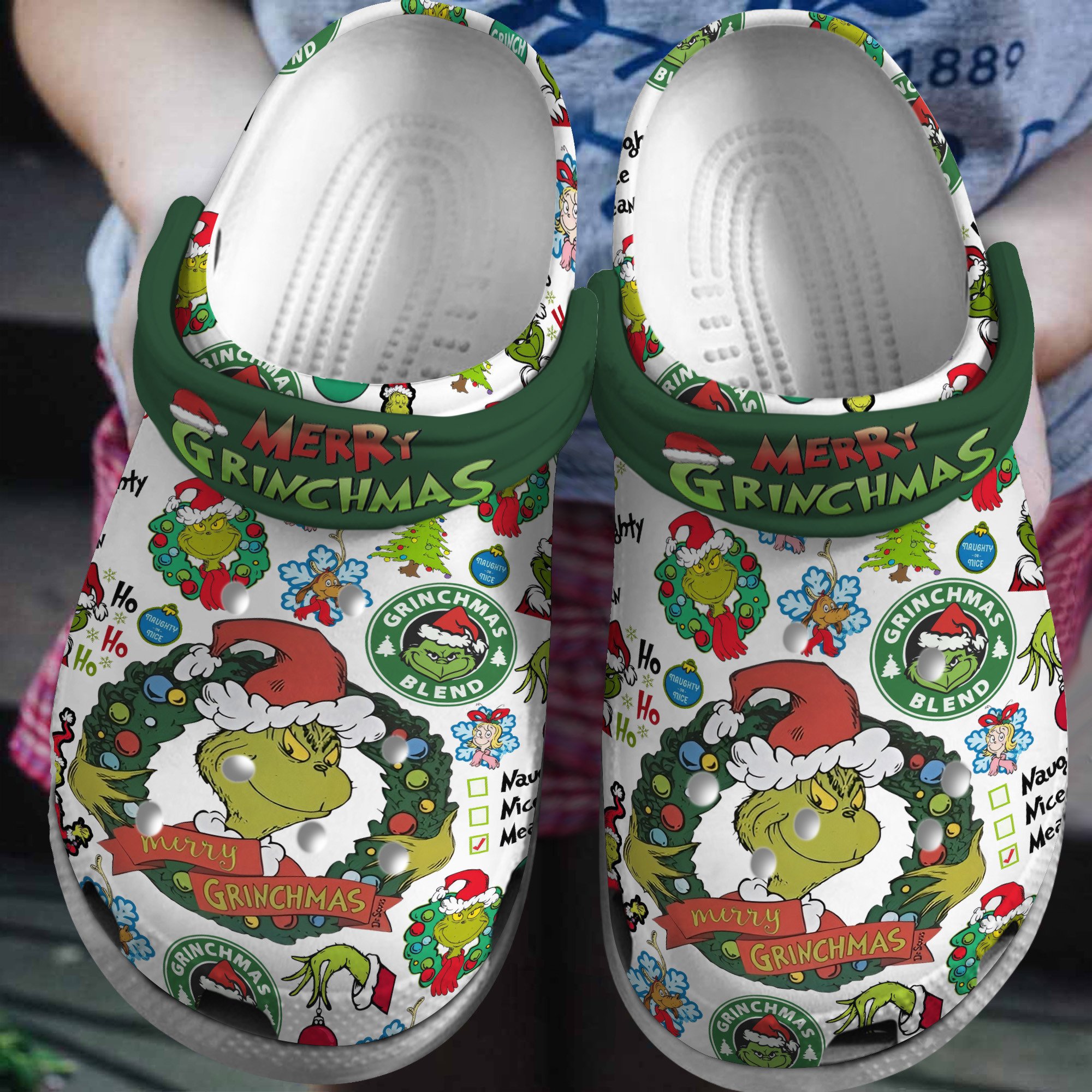 The Grinch Movie Crocs Crocband Clogs Shoes Comfortable For Men Women and Kids