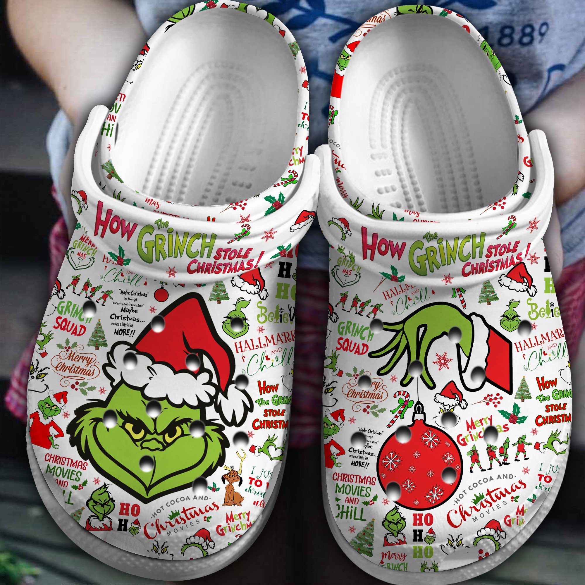 The Grinch Movie Crocs Crocband Clogs Shoes Comfortable For Men Women and Kids
