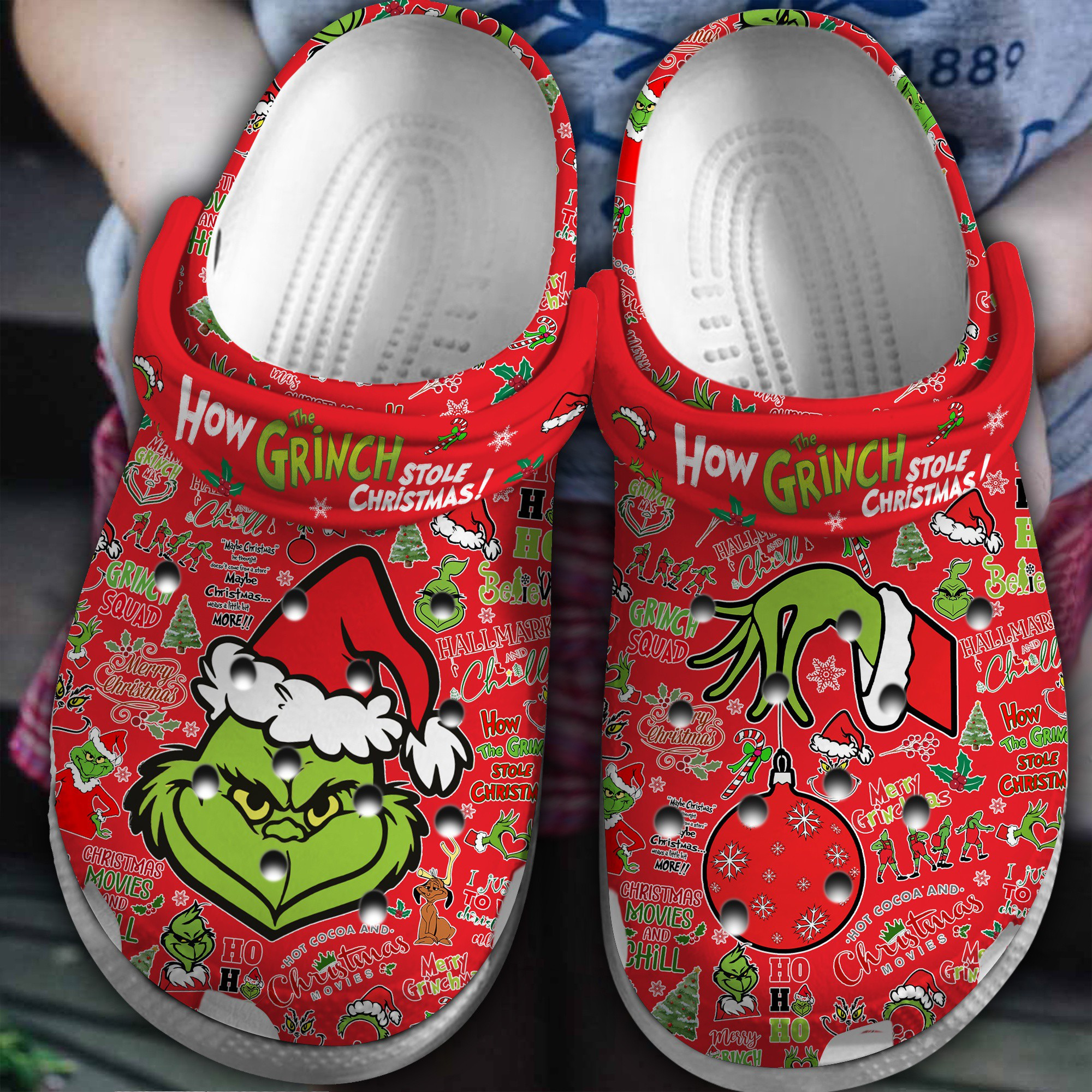 The Grinch Movie Crocs Crocband Clogs Shoes Comfortable For Men Women and Kids