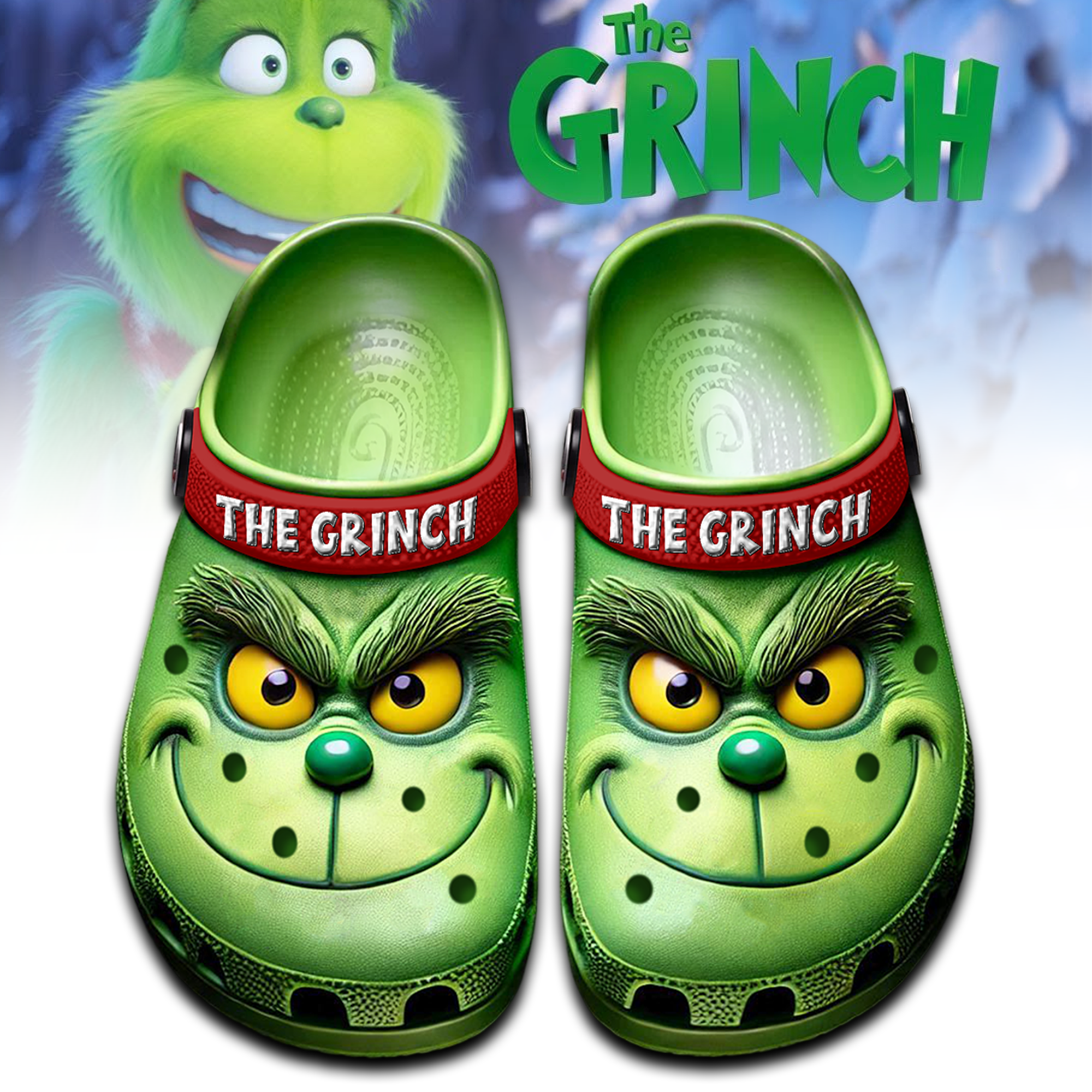 The Grinch Movie Crocs Crocband Clogs Shoes Comfortable For Men Women and Kids