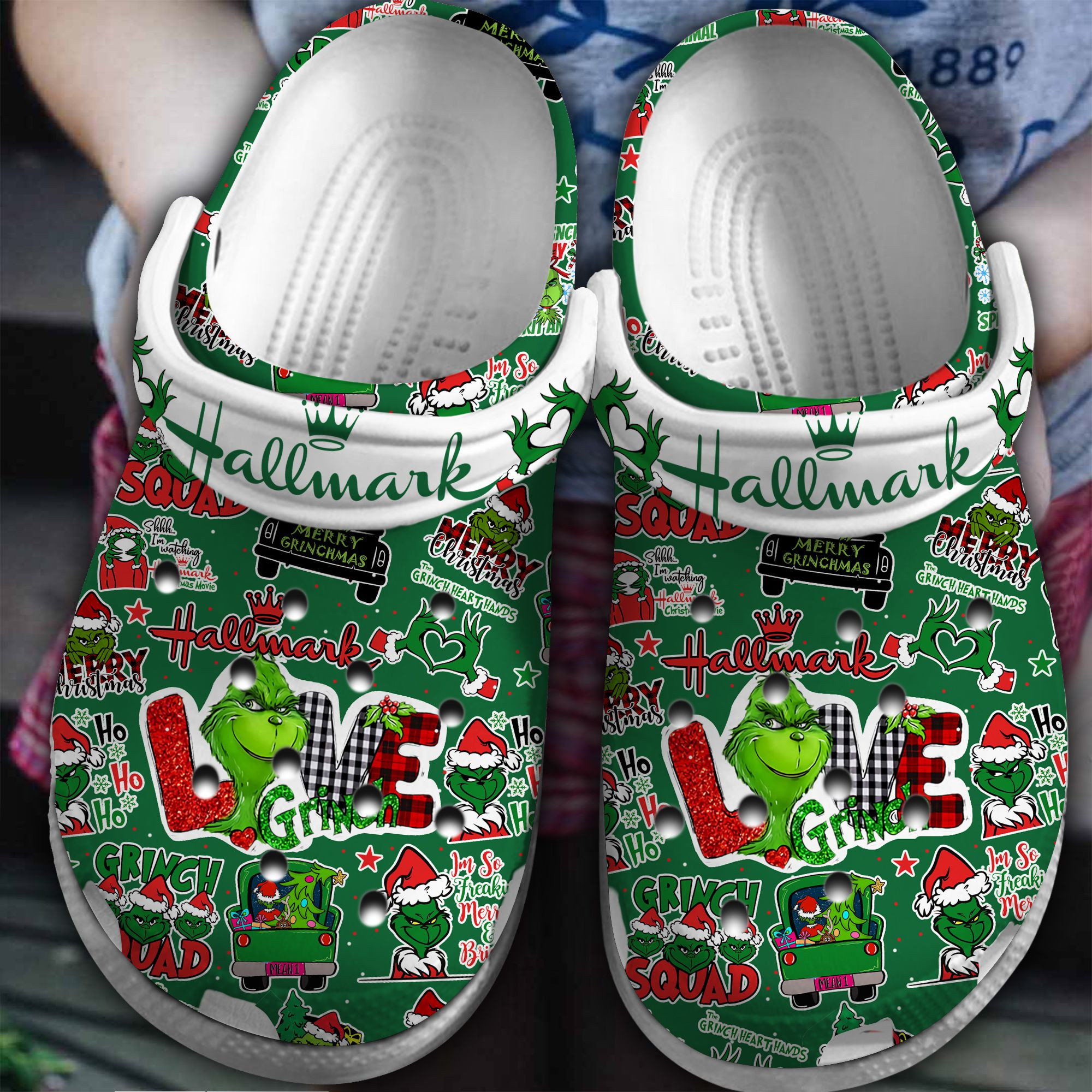The Grinch Movie Crocs Crocband Clogs Shoes Comfortable For Men Women and Kids