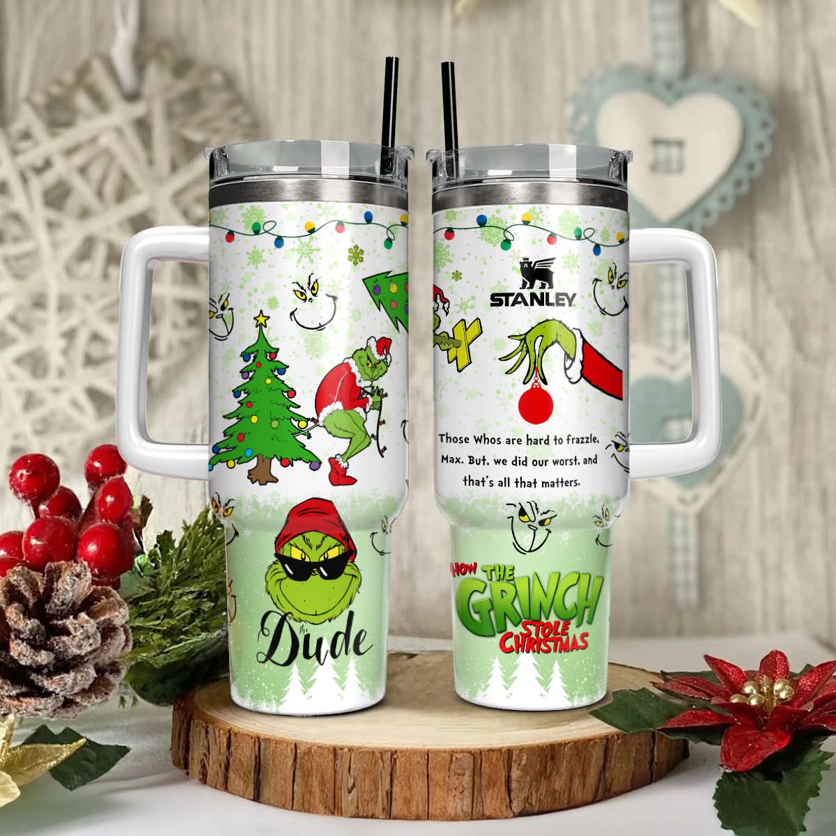 The Grinch Movies Christmas Custom Stanley Cup 40 oz 30 oz Tumbler With HandleTVC2301441 - Image 2