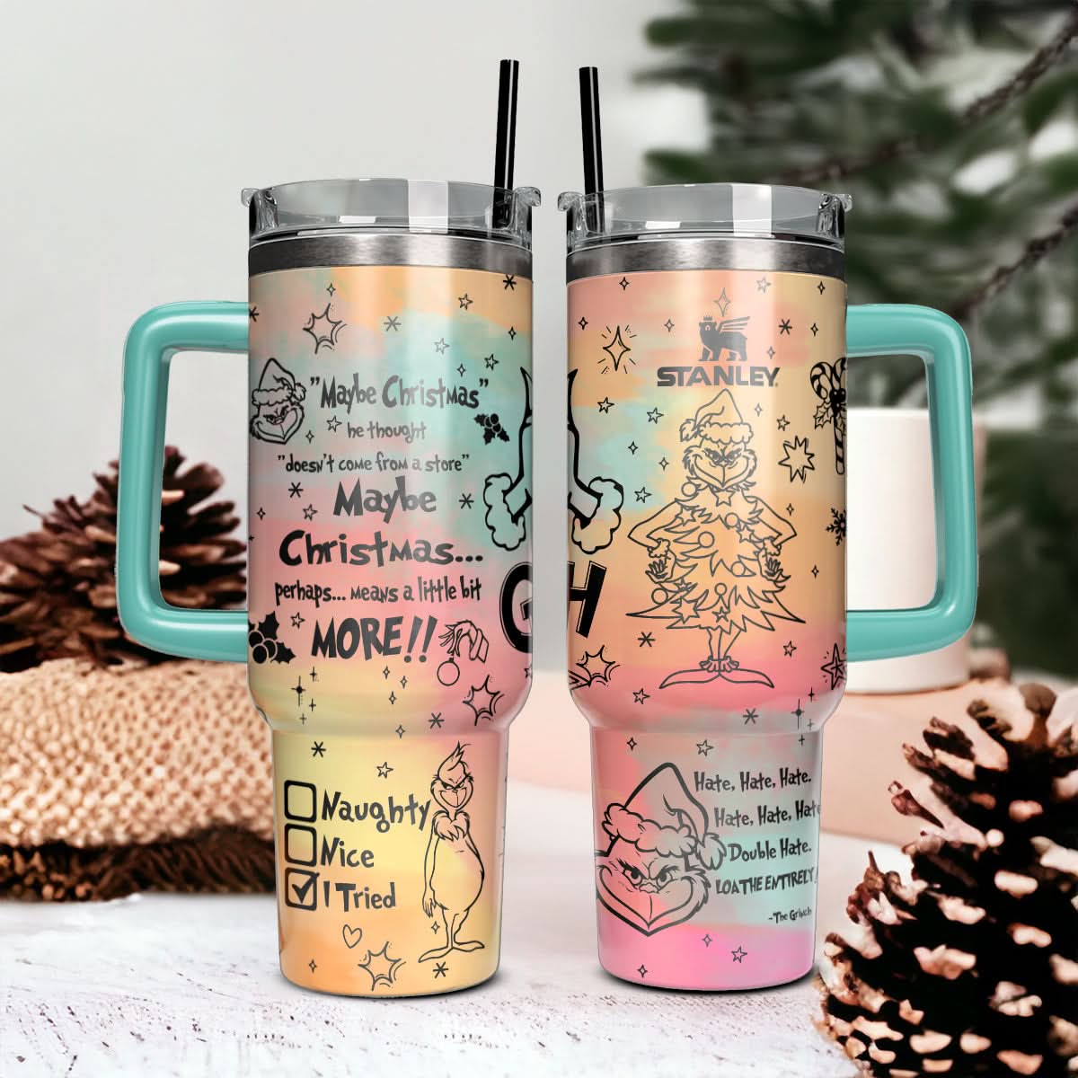 The Grinch Movies Christmas Custom Stanley Cup 40 oz 30 oz Tumbler With HandleTVC2301443
