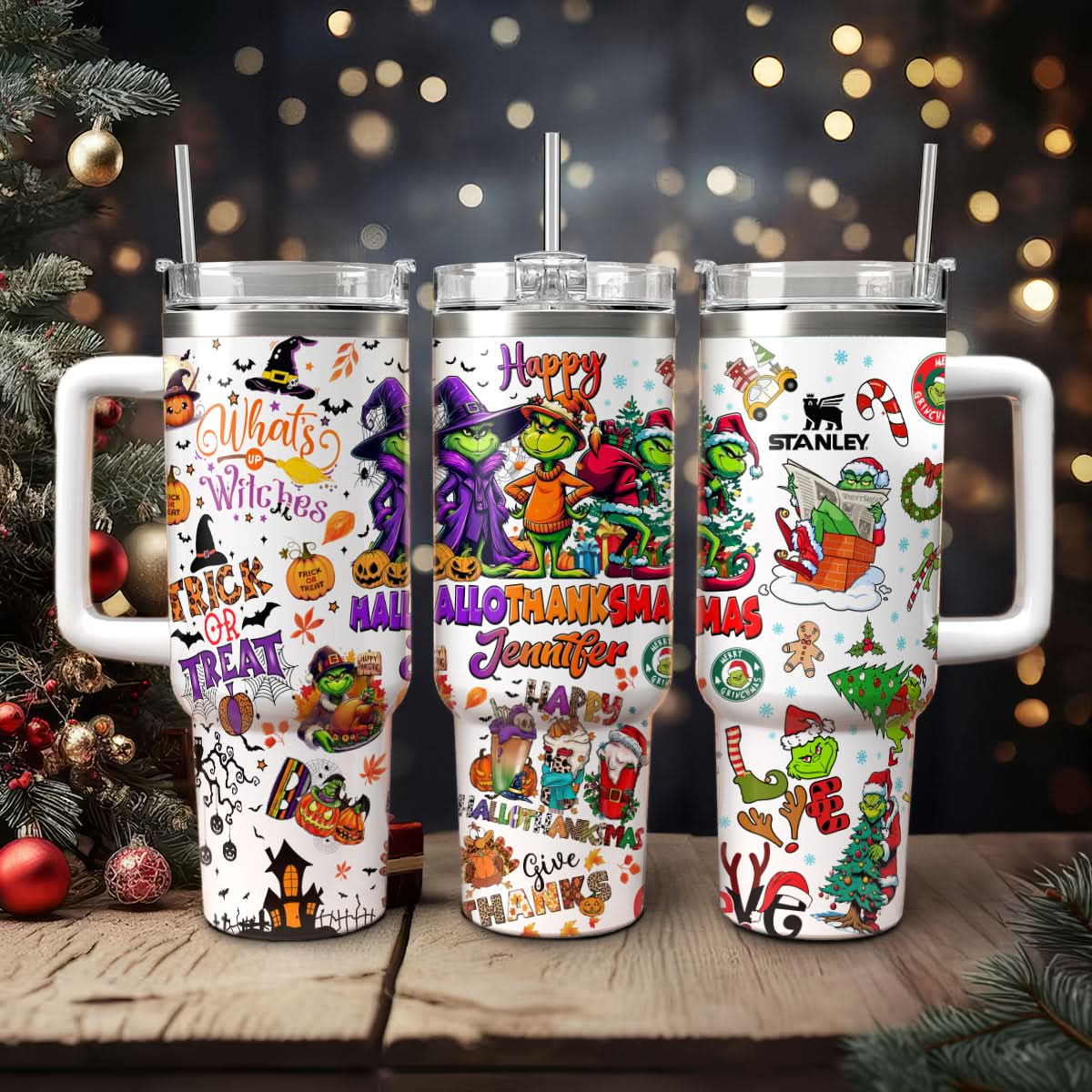 The Grinch Movies Christmas With Halloween Custom Stanley Cup 40 oz 30 oz Tumbler With HandleTVC2301439