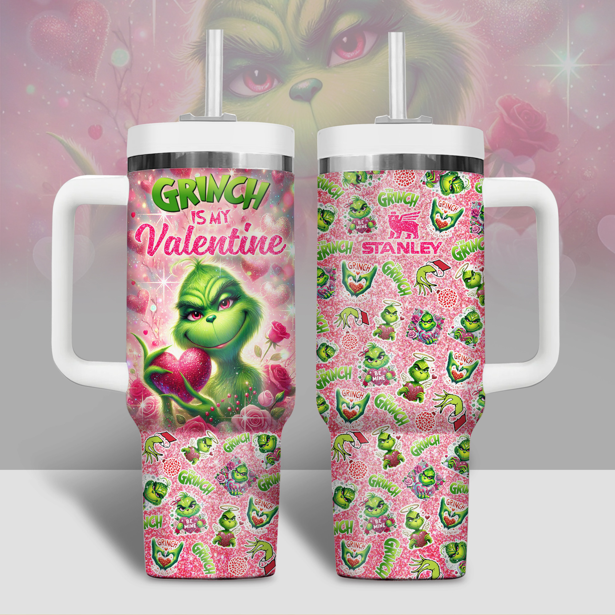 The Grinch Movies Valentine Custom Stanley Cup 40 oz 30 oz Tumbler With HandleTVC2301343
