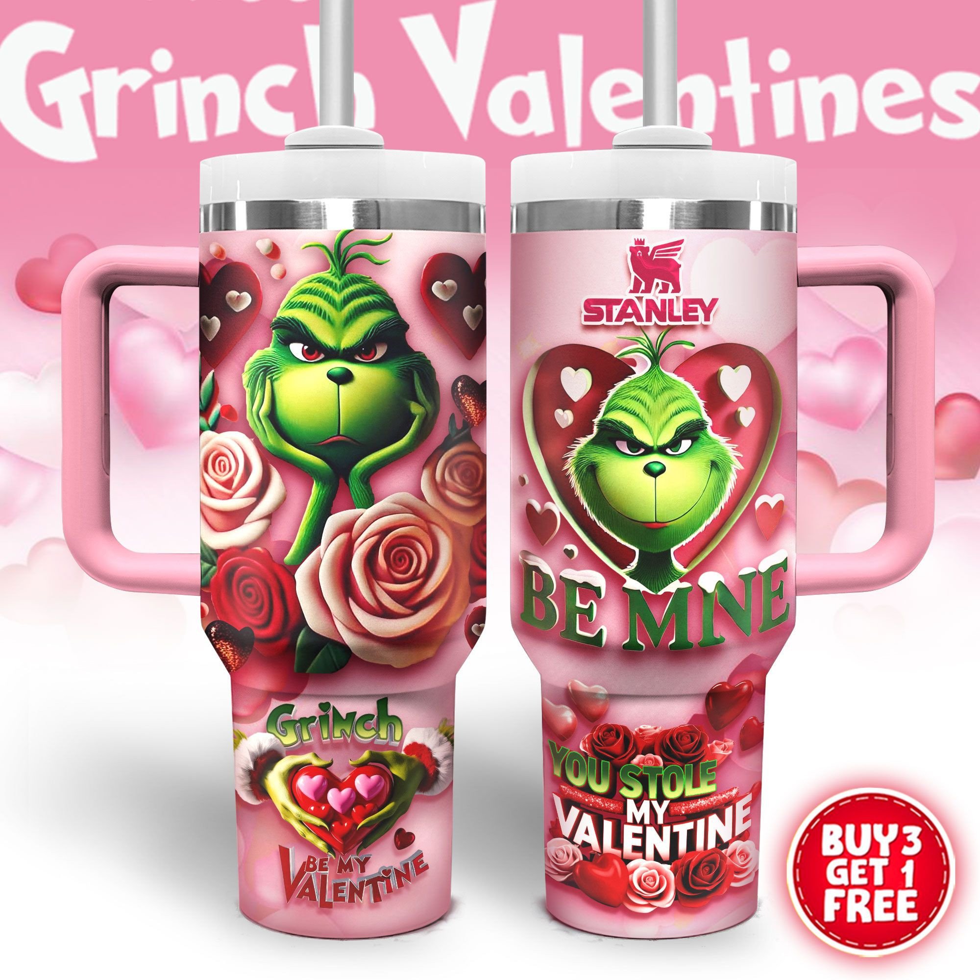 The Grinch Movies Valentine Custom Stanley Cup 40 oz 30 oz Tumbler With HandleTVC2301345