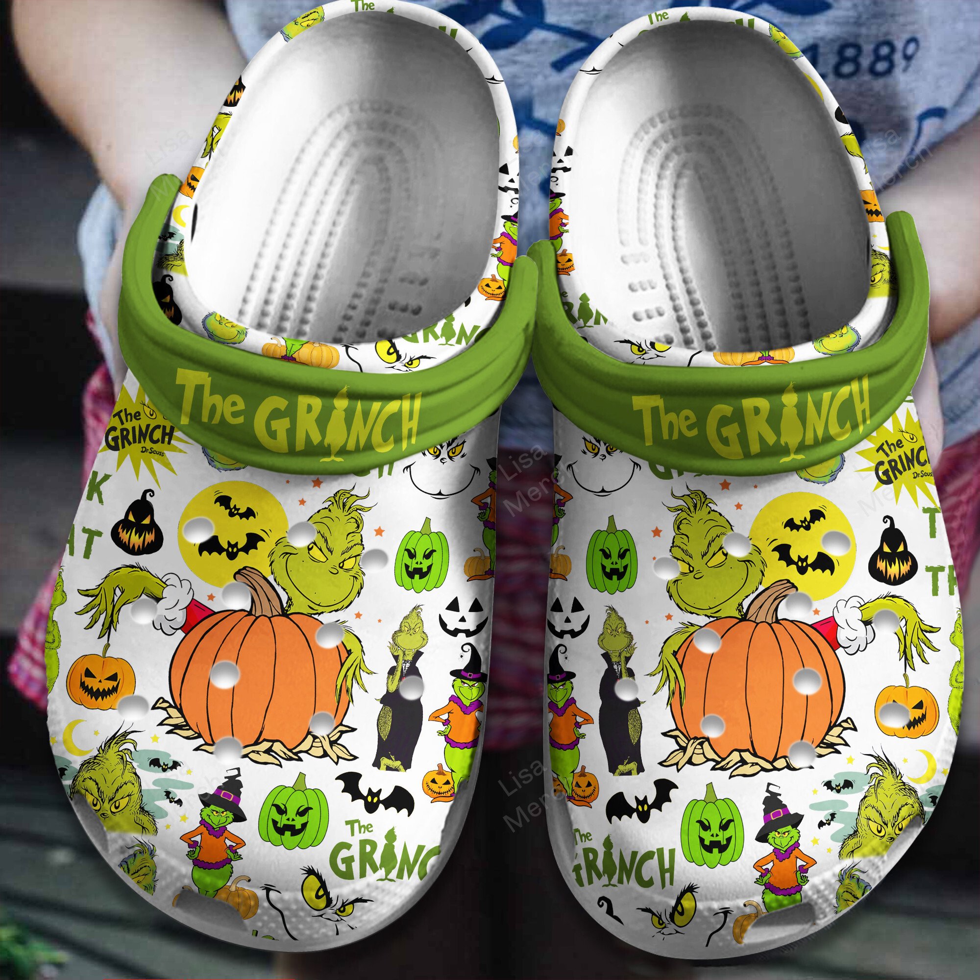 The Grinch Night Halloween Movie Crocs Crocband Clogs Shoes Comfortable For Men Women and Kids