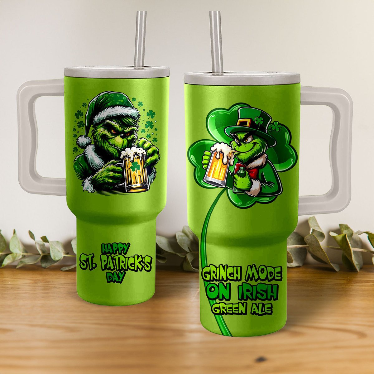 The Grinch St. Patrick’s Day Movies Custom Stanley Cup 40 oz 30 oz Tumbler With HandleTVC2301150