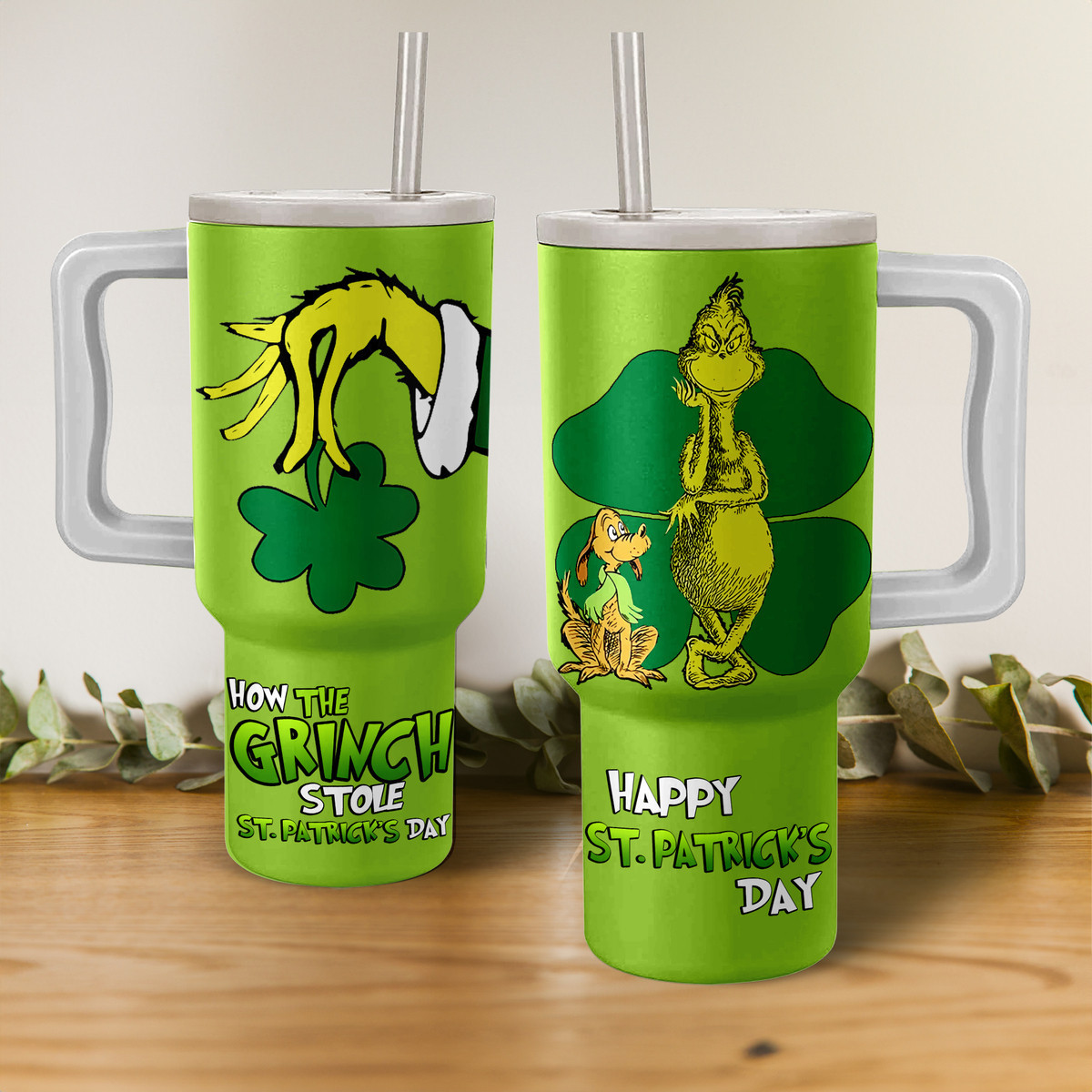 The Grinch St. Patrickâ€™s Day Movies Custom Stanley Cup 40 oz 30 oz Tumbler With HandleTVC2301151