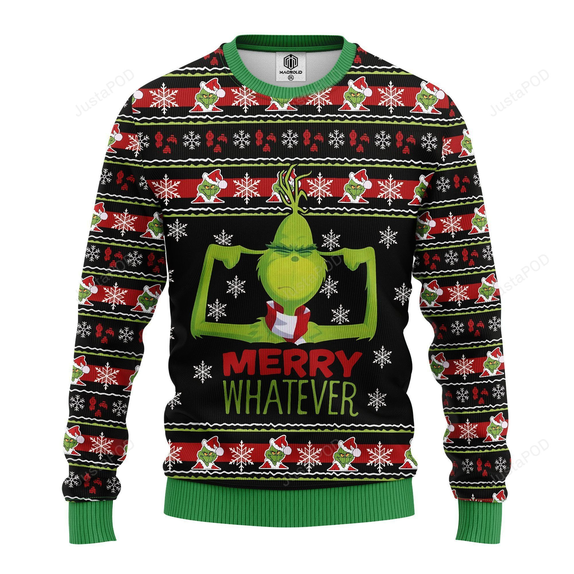The Grinch Ugly Christmas Sweater Adult 3D Funny Matching for family