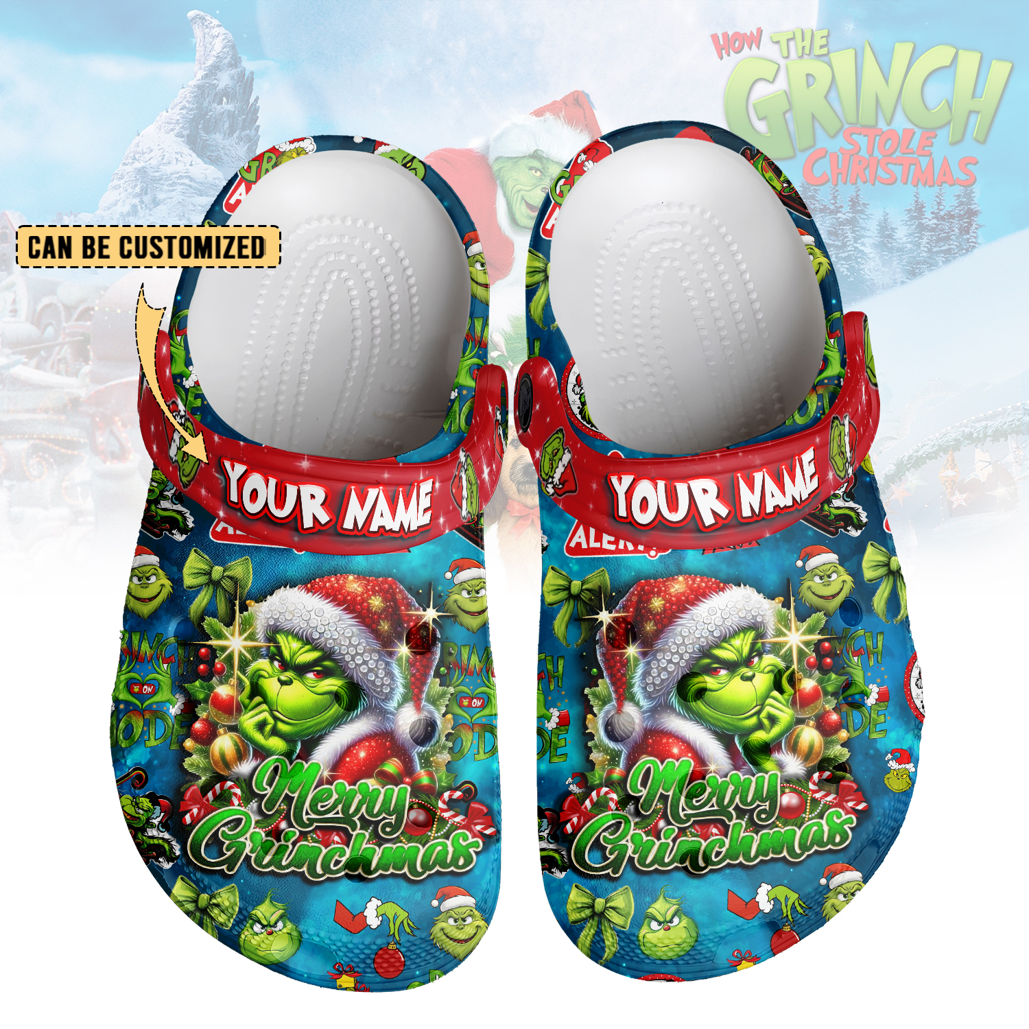 The Grinch x Christmas Crocs Crocband Clogs Shoes Comfortable For Men Women and Kids