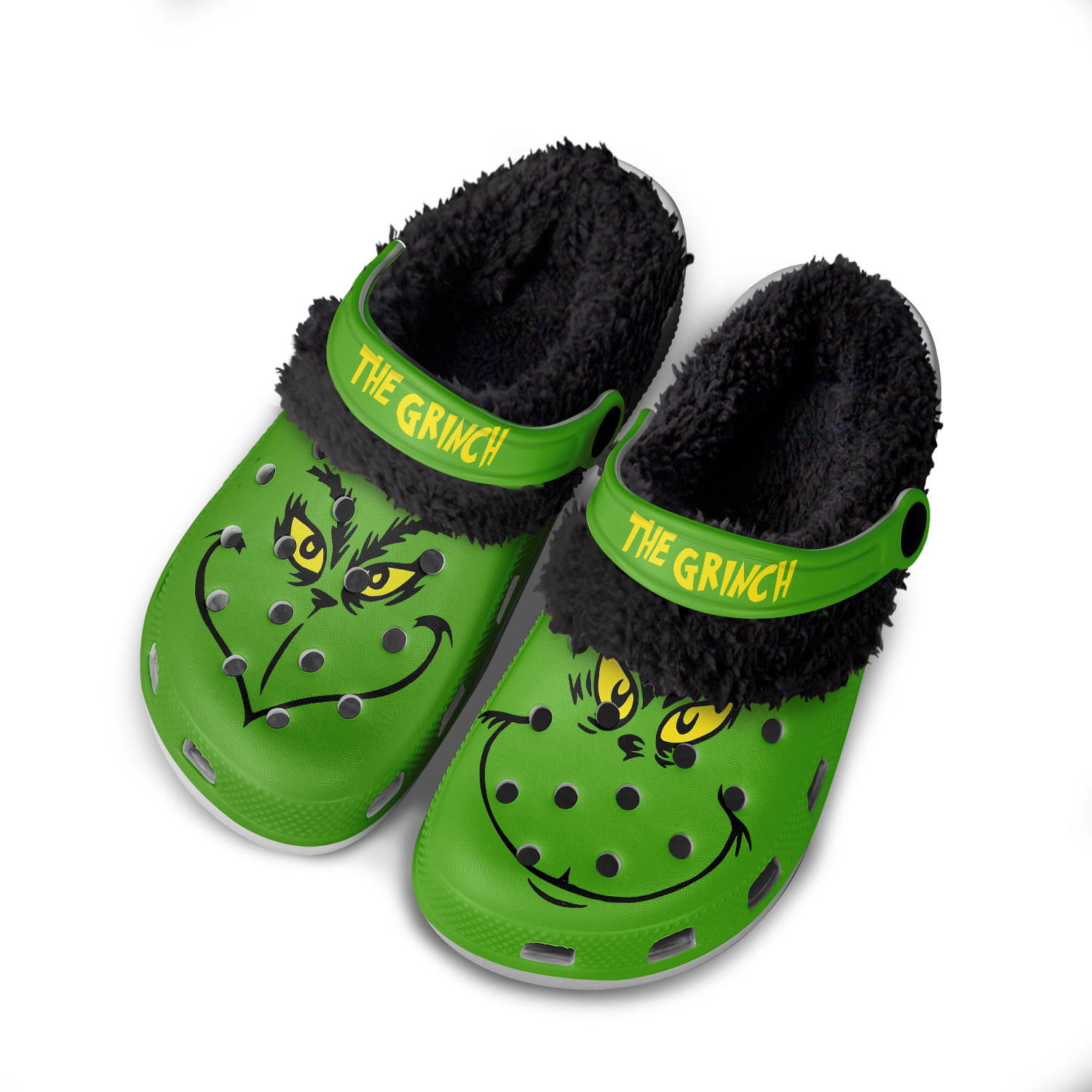 The Grinch x Christmas Crocs Crocband Fleece Lined Clogs Shoes Comfortable For Men Women and Kids In Winter - Image 7