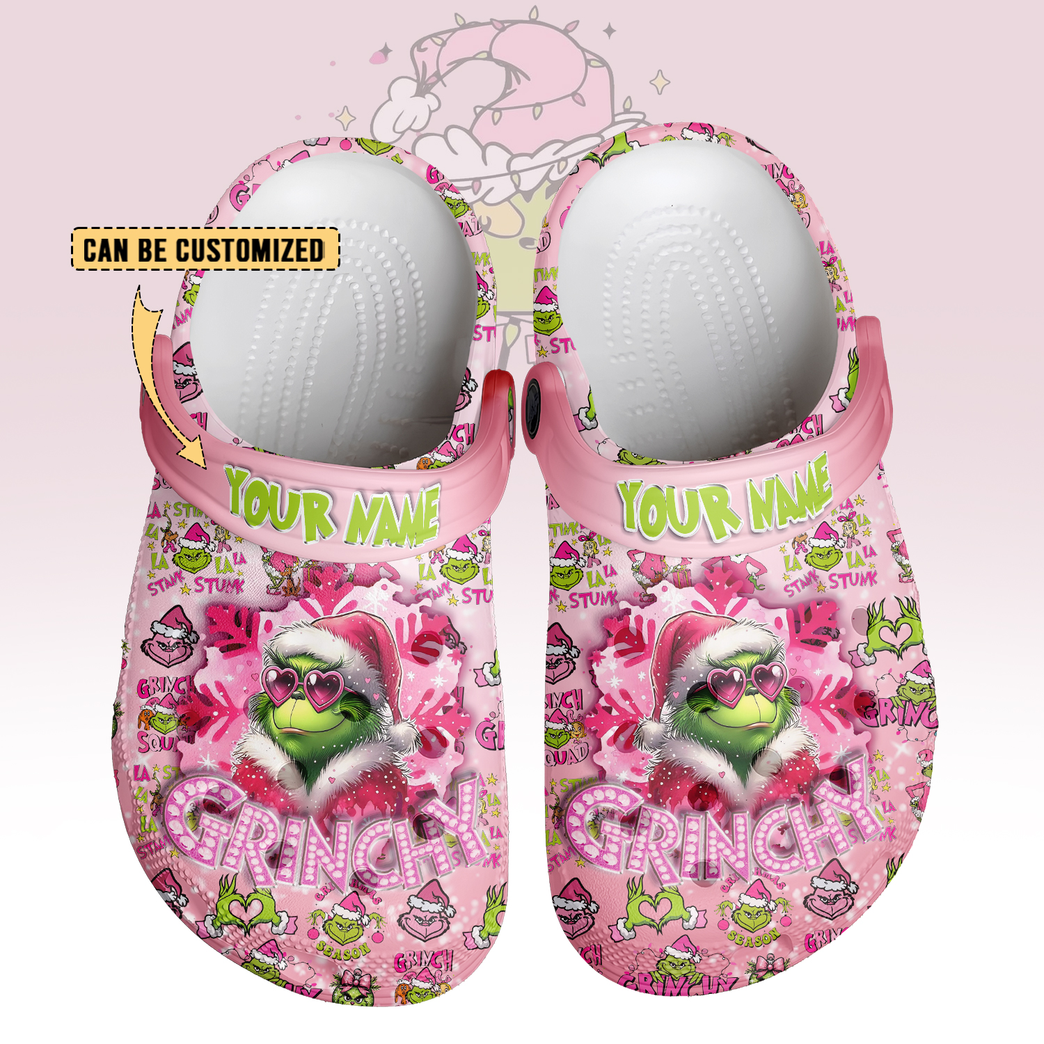 The Grinch x Christmas x Pink October Crocs Crocband Clogs Shoes Comfortable For Men Women and Kids