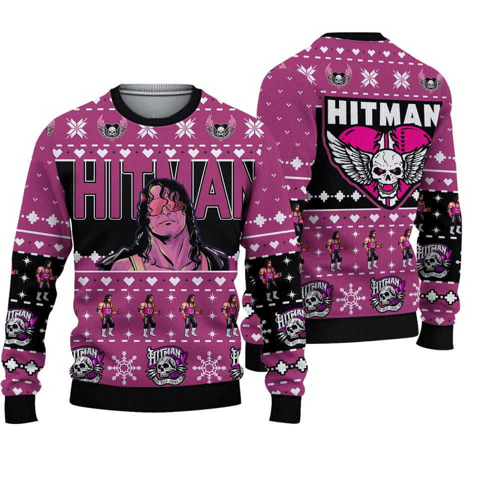 The Hitman Bret Hart Wrestler Ugly Christmas Sweater