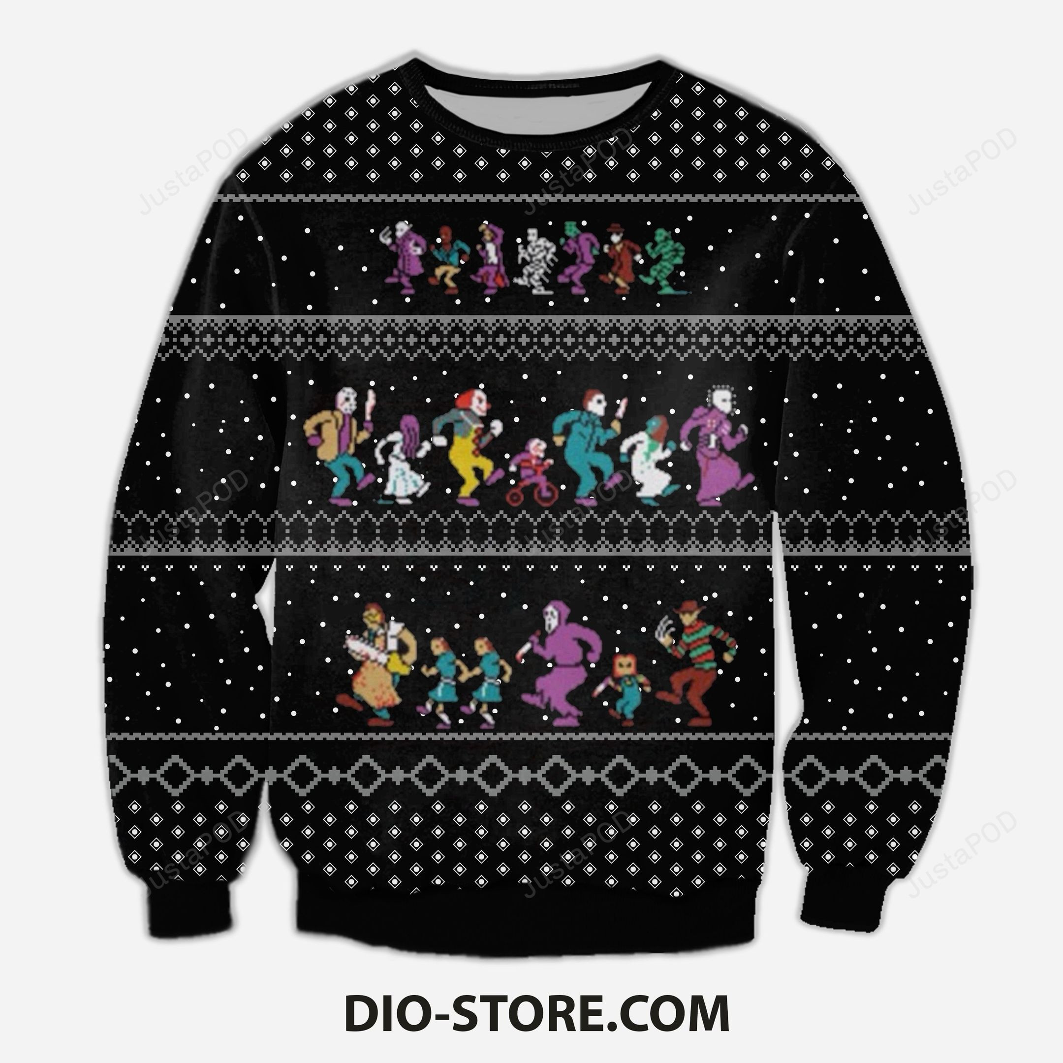 The Horror Christmas Vacation Knitting Pattern Ugly Christmas Sweater Adult 3D Funny Matching for family