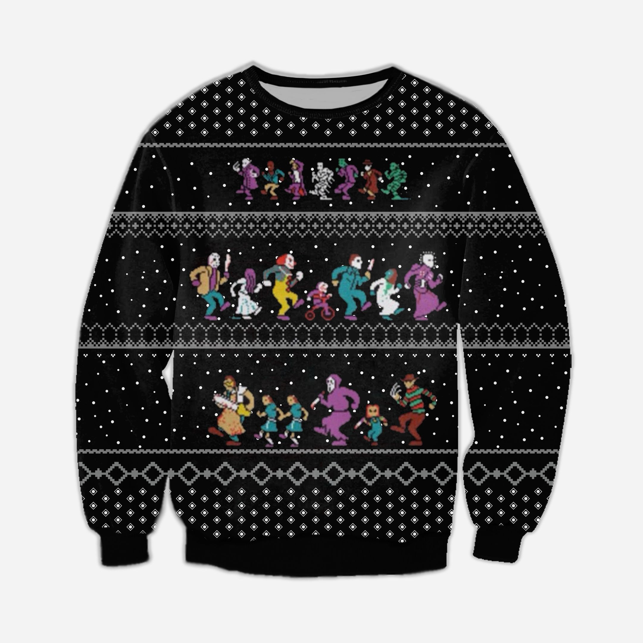 The Horror Christmas Vacation Ugly Christmas Sweater Adult 3D Funny Matching for family
