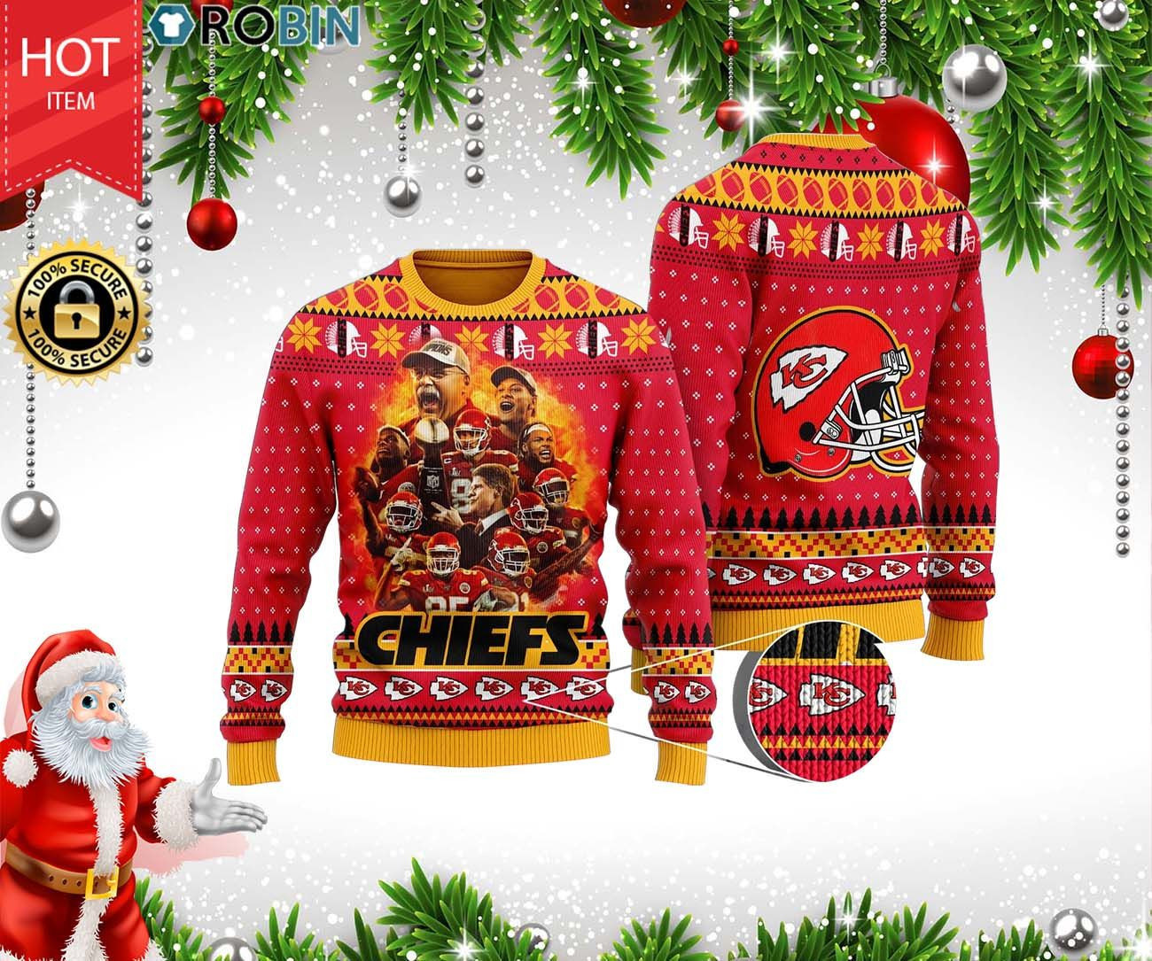 The Kansas City Chiefs Legion Of Zoom Ugly Christmas Sweater Adult 3D Funny Matching for family