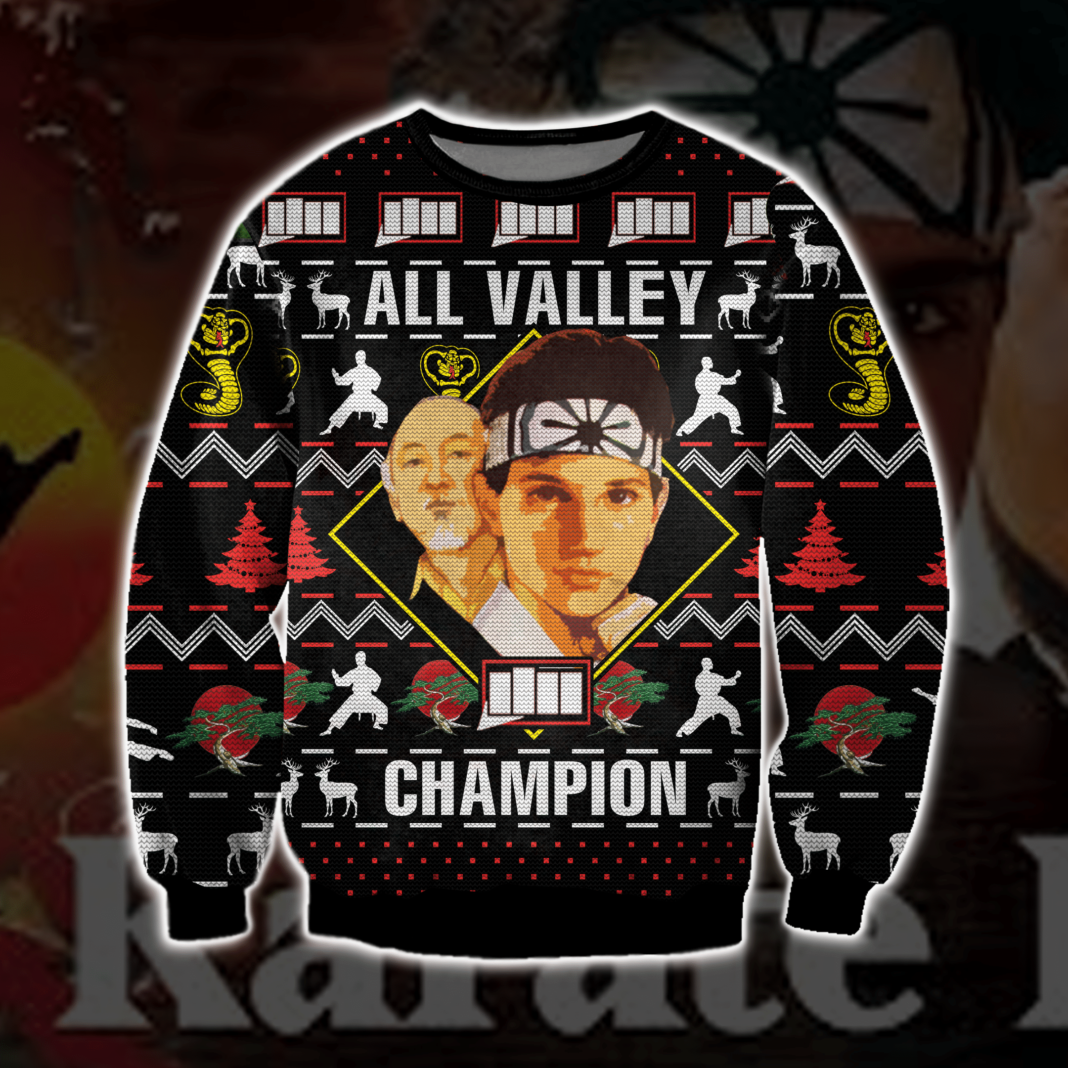 The Karate Kid 3D Print Ugly Christmas Sweater Adult 3D Funny Matching for family