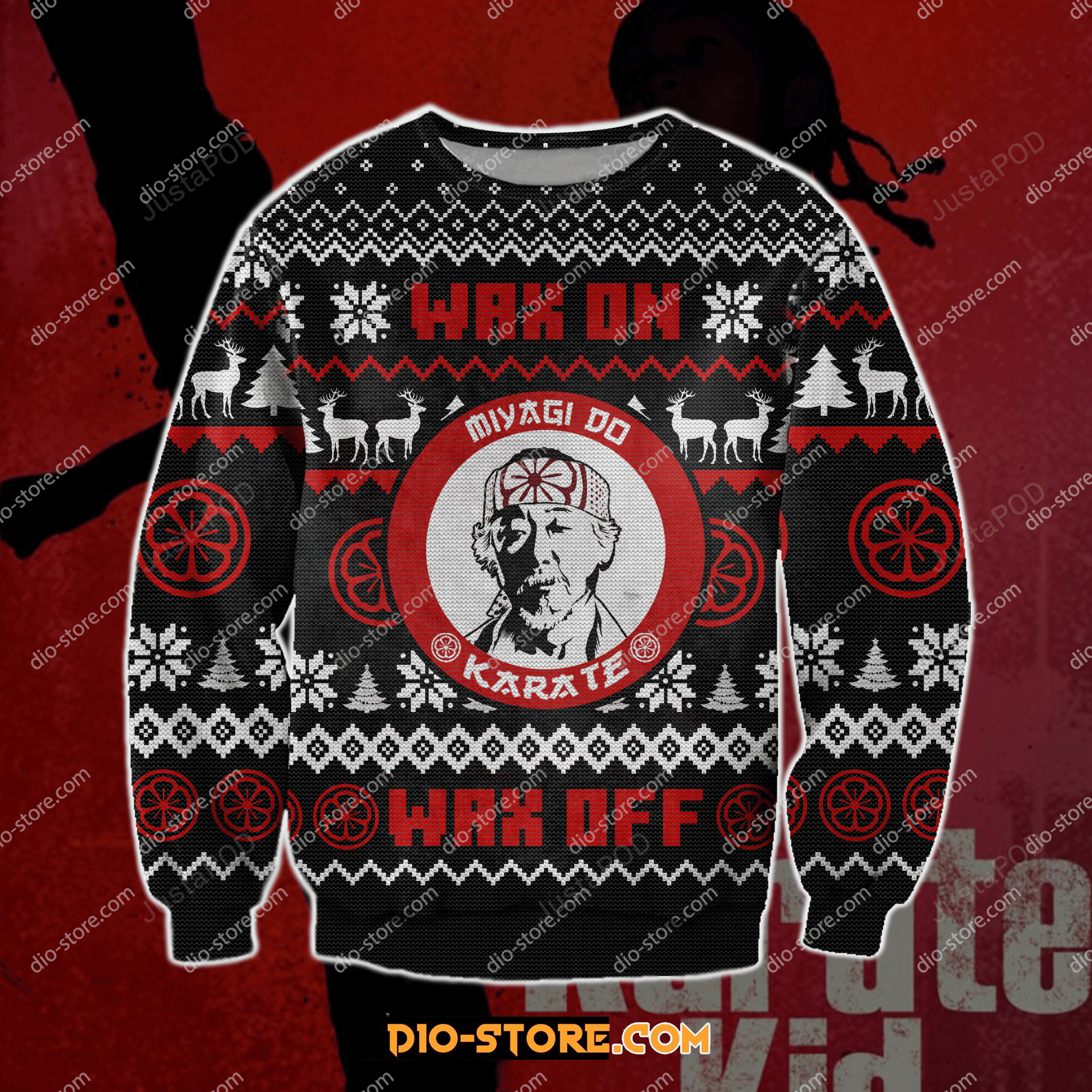 The Karate Kid Knitting Pattern Ugly Christmas Sweater Adult 3D Funny Matching for family