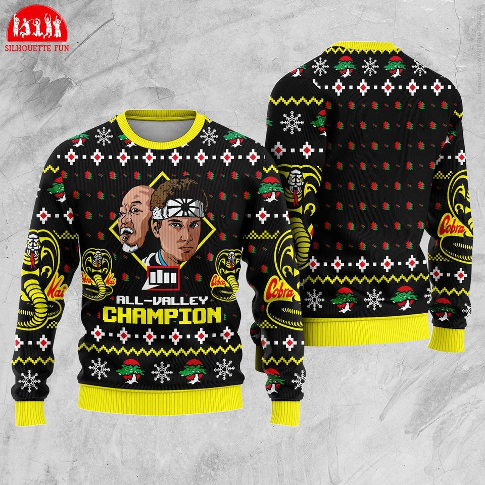 The Karate Kid Ugly Christmas Sweatshirt, Daniel LaRusso Johnny Lawrence Ugly Sweater