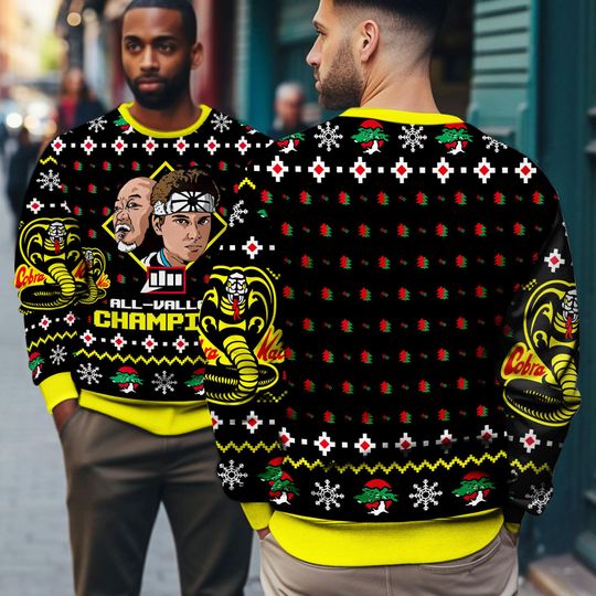 The Karate Kid Ugly Christmas Sweatshirt, Daniel LaRusso Johnny Lawrence Ugly Sweater - Image 8
