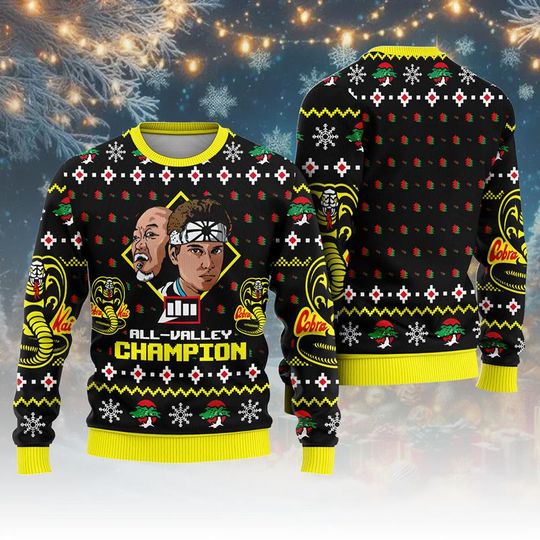 The Karate Ugly Christmas Sweater, Daniel Larusso Johnny Lawrence Ugly Christmas - Image 6