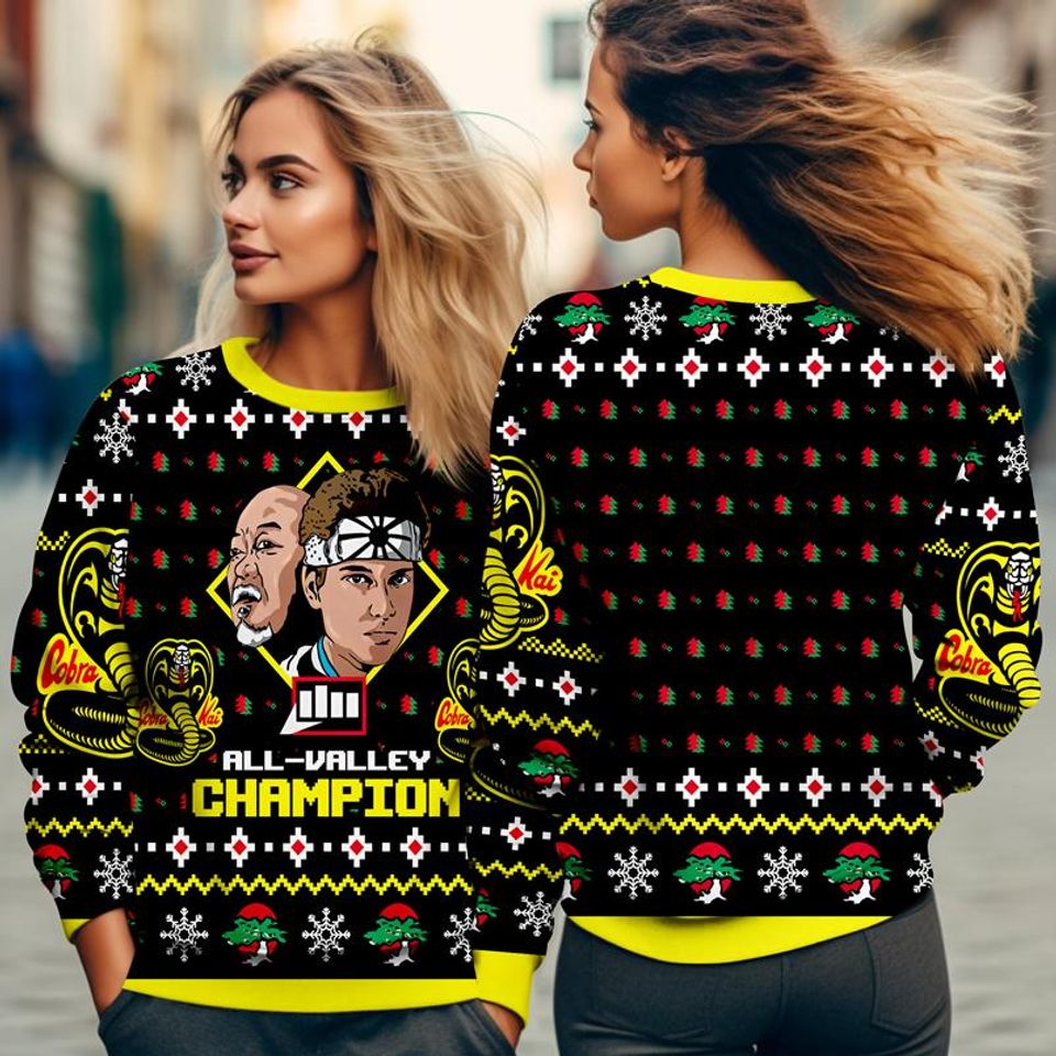 The Karate Ugly Christmas Sweater, Daniel Larusso Johnny Lawrence Ugly Christmas - Image 4