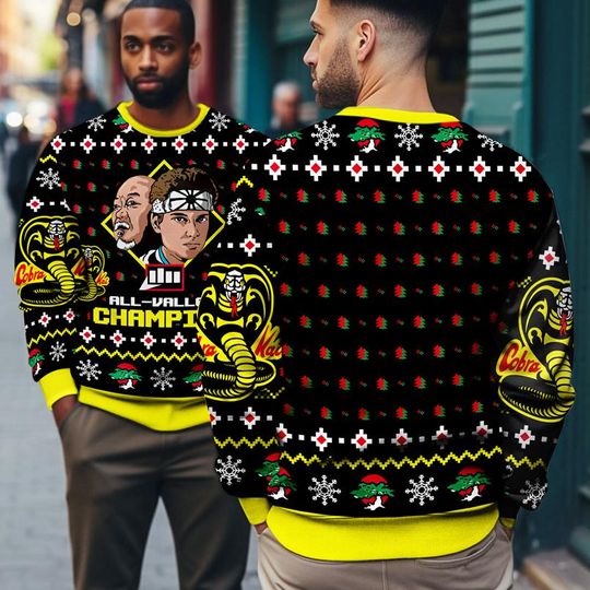 The Karate Ugly Christmas Sweater, Daniel Larusso Johnny Lawrence Ugly Christmas - Image 8