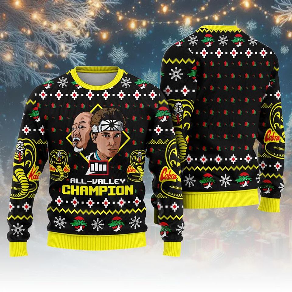 The Karate Ugly Christmas Sweater, Daniel Larusso Johnny Lawrence Ugly Christmas - Image 2