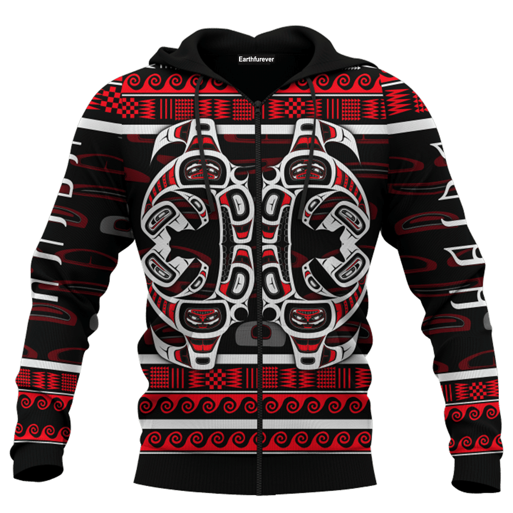 The Killing Whale Sweater Pacific Northwest Style Sweatshirt Haida Art Clothing - Image 6