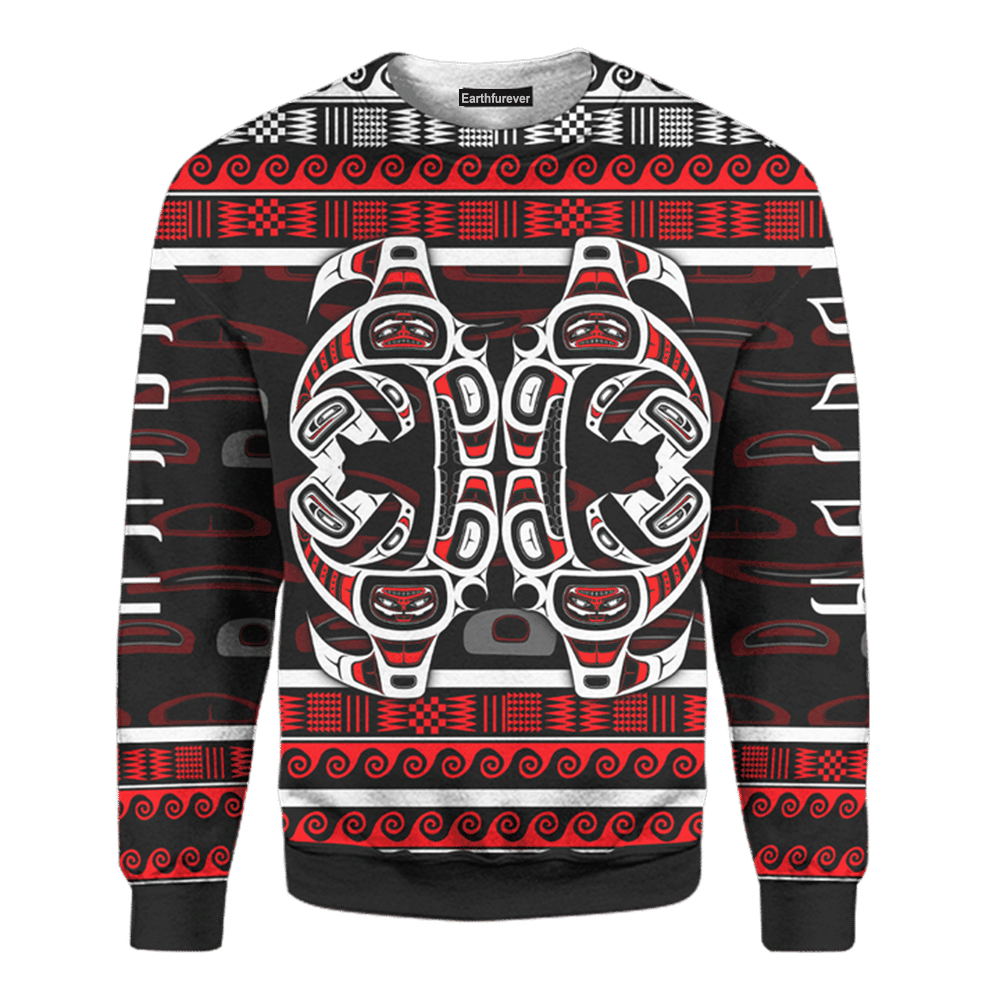 The Killing Whale Sweater Pacific Northwest Style Sweatshirt Haida Art Clothing - Image 4