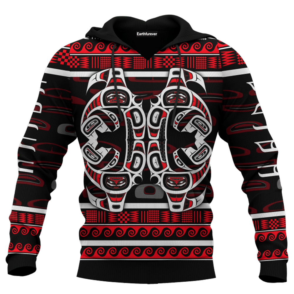 The Killing Whale Sweater Pacific Northwest Style Sweatshirt Haida Art Clothing - Image 5