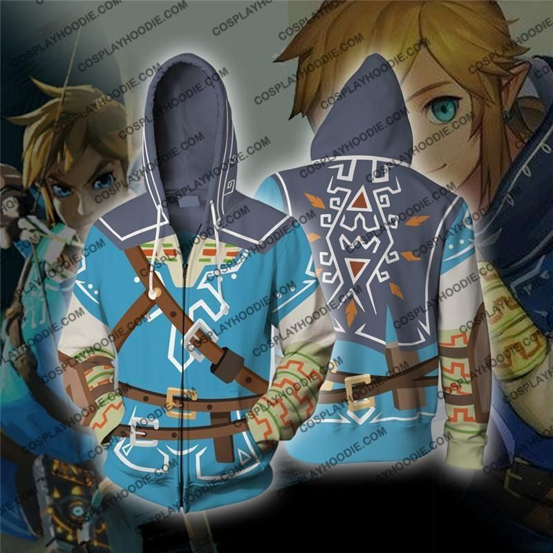 The Legend of Zelda Breath of the Wild Link Cosplay 3D All Over Print Hoodie, Zip Hoodie