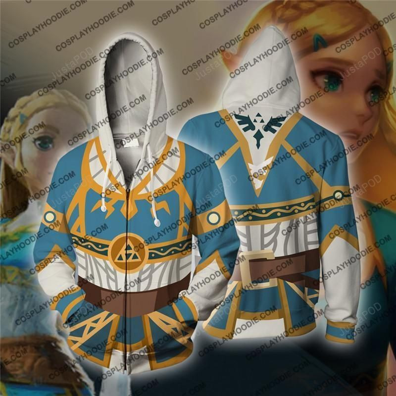 The Legend of Zelda Breath of the Wild Princess Zelda Cosplay 3D All Over Print Hoodie, Zip Hoodie
