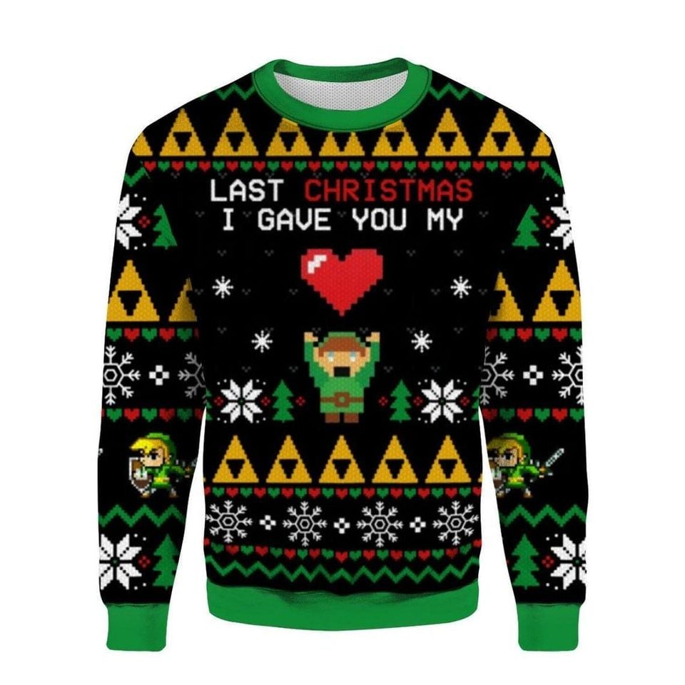 The Legend Of Zelda Christmas Ugly Sweater, Last Christmas I Gave You My Heart Sweater