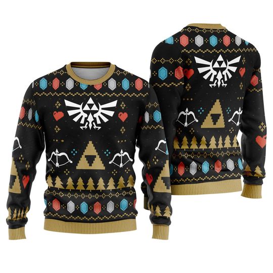 The Legend of Zelda Ugly Christmas Sweatshirt,Princess Zelda Link Impa Tingle - Image 4
