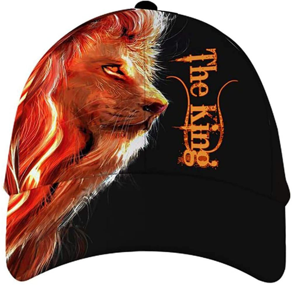 The Lion Black Beautiful Work 3D Printed Unisex Hat Classic Cap, Baseball Cap Trucker Hats Custom Hats Gifts For Men & Women