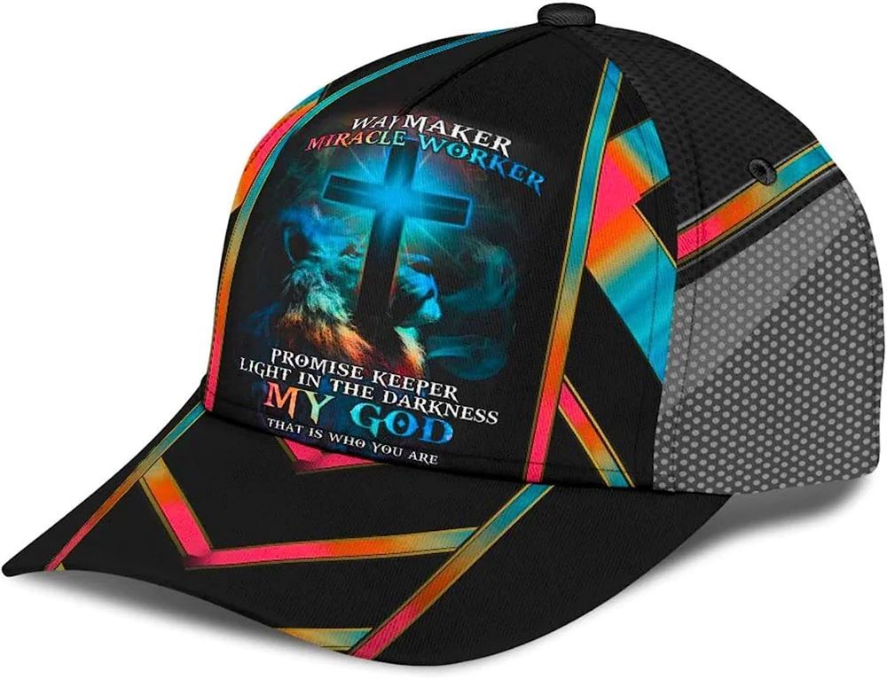 The Lion Cross Light Way Maker Miracle Worker Promise Keeper Classic Baseball Cap Hat  Trucker Hats Custom Hats Gifts For Men & Women
