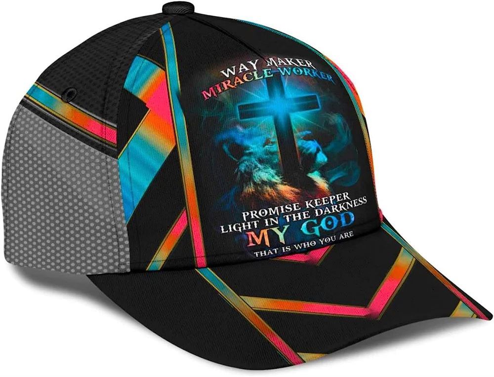 The Lion Cross Light Way Maker Miracle Worker Promise Keeper Classic Baseball Cap Hat  Trucker Hats Custom Hats Gifts For Men & Women
